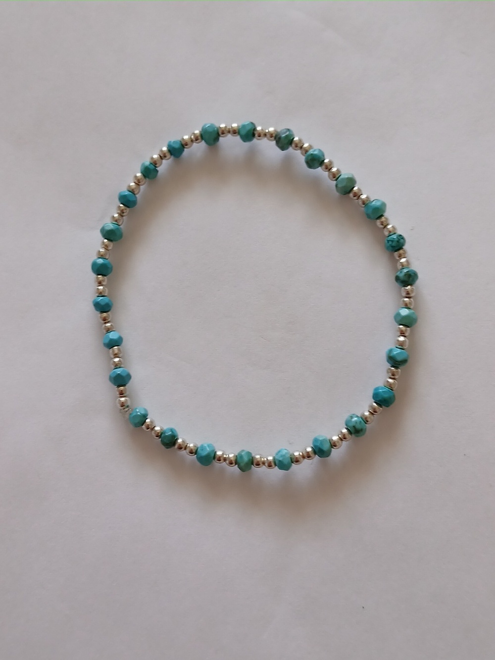 Sterling Silver 925 Turquiosebeaded  Bracelet